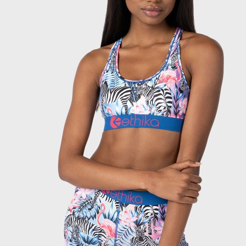 ethika Zebra Paradise Sports Bra and Leggings Set XS